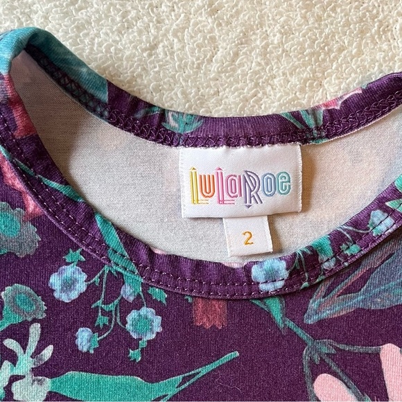 LuLaRoe Toddler Purple Floral Twirl Dress, size 2T - Picture 2 of 3